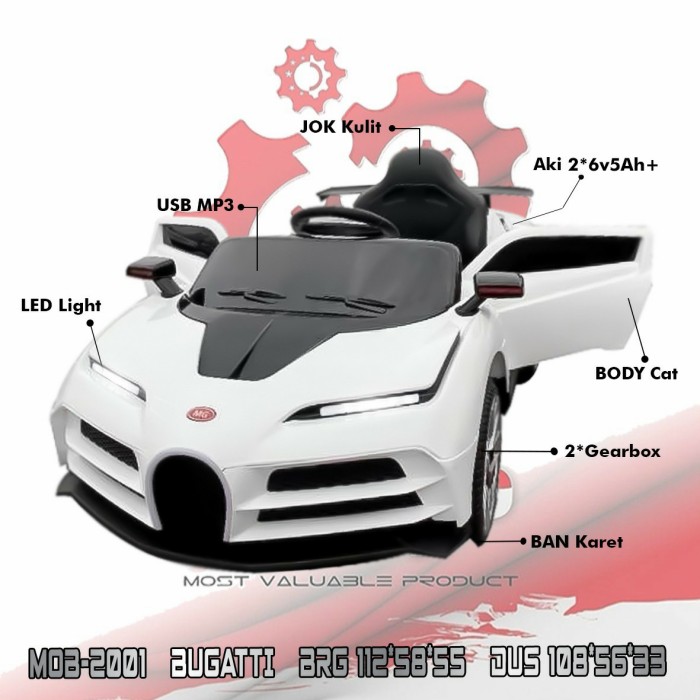 Mobil aki Mvp MOB 2001 Bugatti - Putih