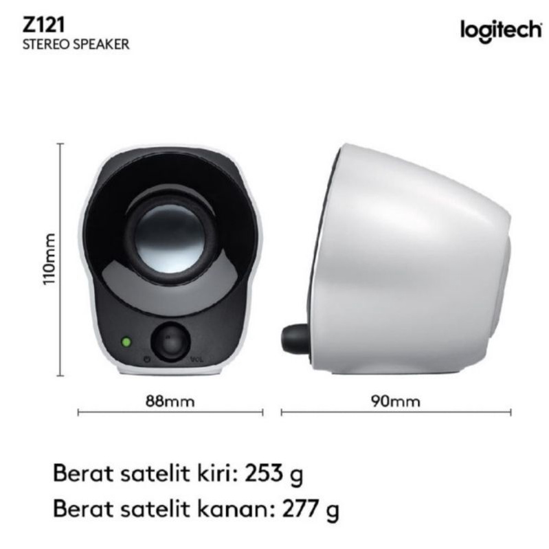 Logitech Z121 2.0 Stereo Speaker USB Compact