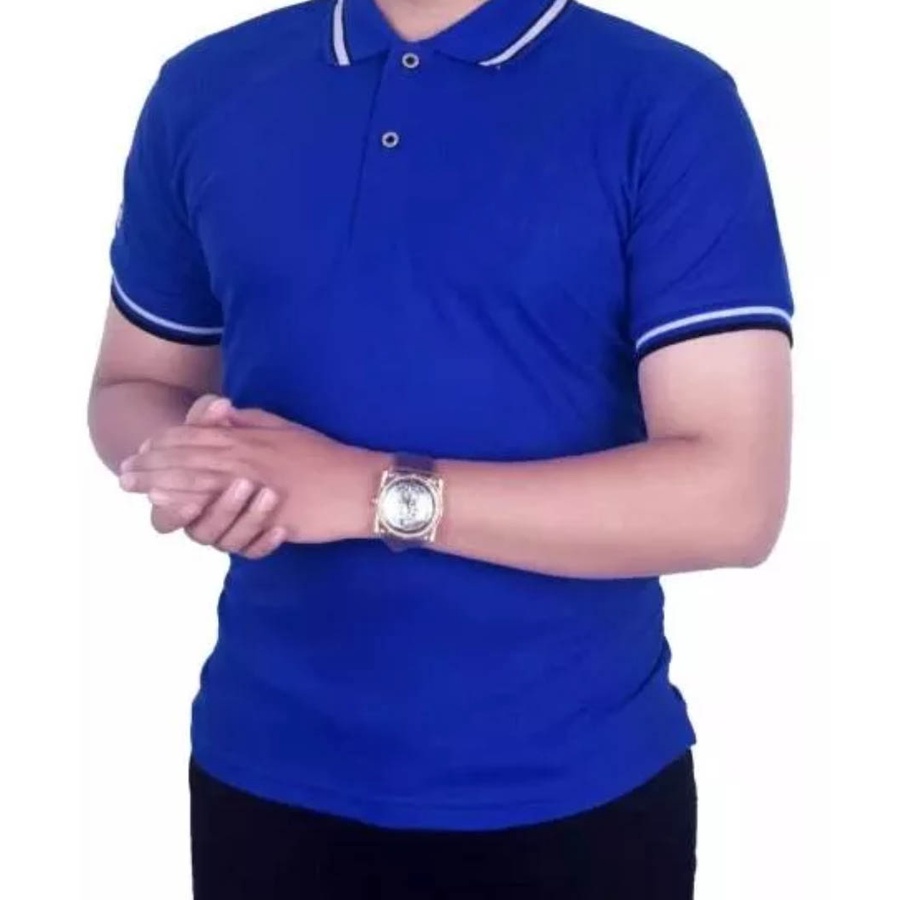POLO SHIRT BIRU ELEKTRIK kaos Kerah POLOS