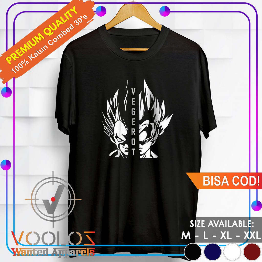Kaos Anime Dragon Ball Baju Distro Pria Branded Original Tshirt Cowok Keren Kekinian Vegerot