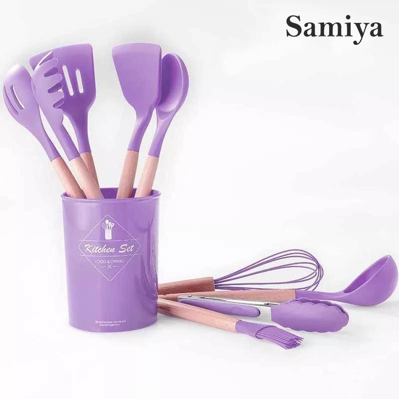 spatula silicone set / silicone kitchen utensils set with box / alat masak set lengkap silikon