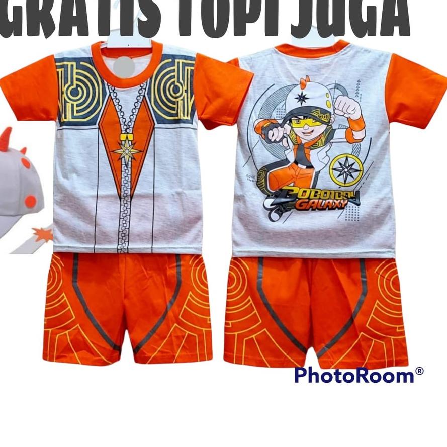 ☀ TERBARU... SETELAN ANAK LAKI-LAKI BOBOIBOY SOLAR PUTIH FREE TOPI / BAJU BOBOBOY ANAK / BOBOIBOY SO