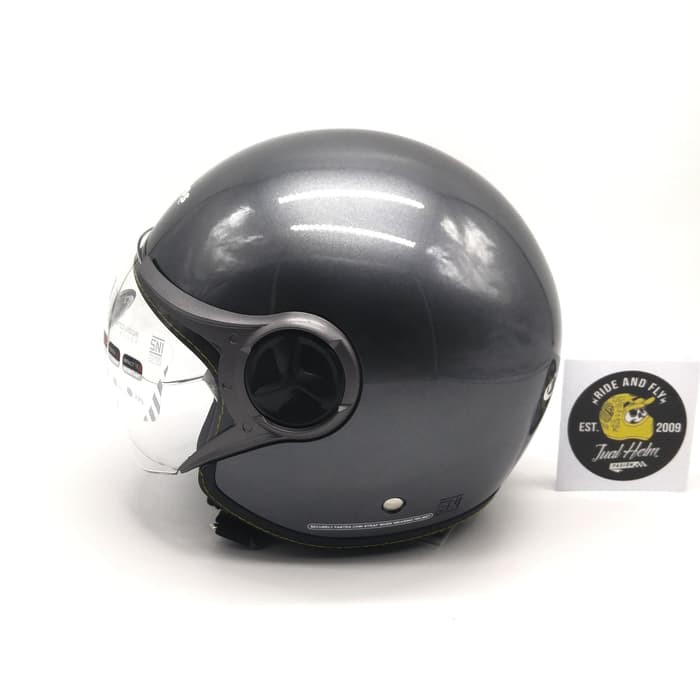 Helm Cargloss YR Anchore Grey (Half Face/Helm Retro/Classic/Klasik/Carglos)