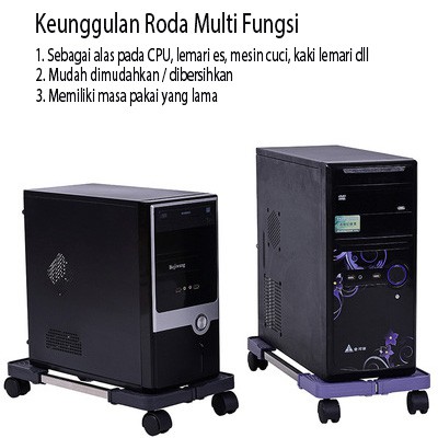 Tatakan Dudukan Kaki Roda Kulkas Lemari CPU Komputer Roda Kaki Roda Multifungsi