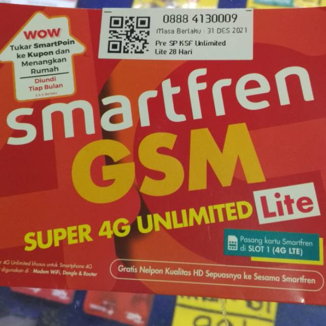 Nomor cantik Smartfren 08884130009 bonus kuota unlimited