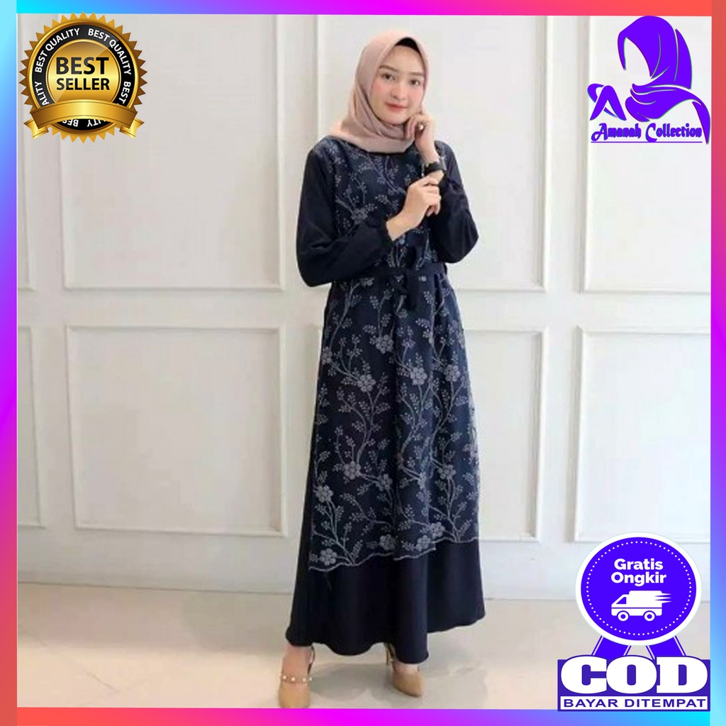 Jual Baju Gamis Syari Sar I Remaja Kekinian Terbaru Dress Muslim Brukat