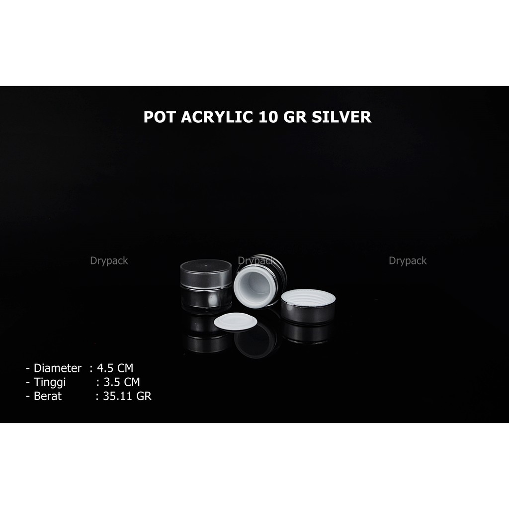 Pot Acrylic 10 gr Silver