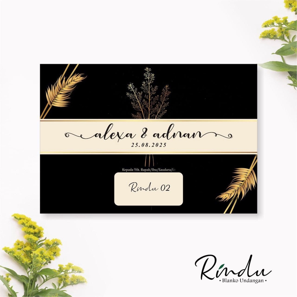 BLANGKO UNDANGAN RINDU 02 / UNDANGAN KOSONG / FREE FILE SETTING / UNNDANGAN PERNIKAHAN / UNDANGAN KH