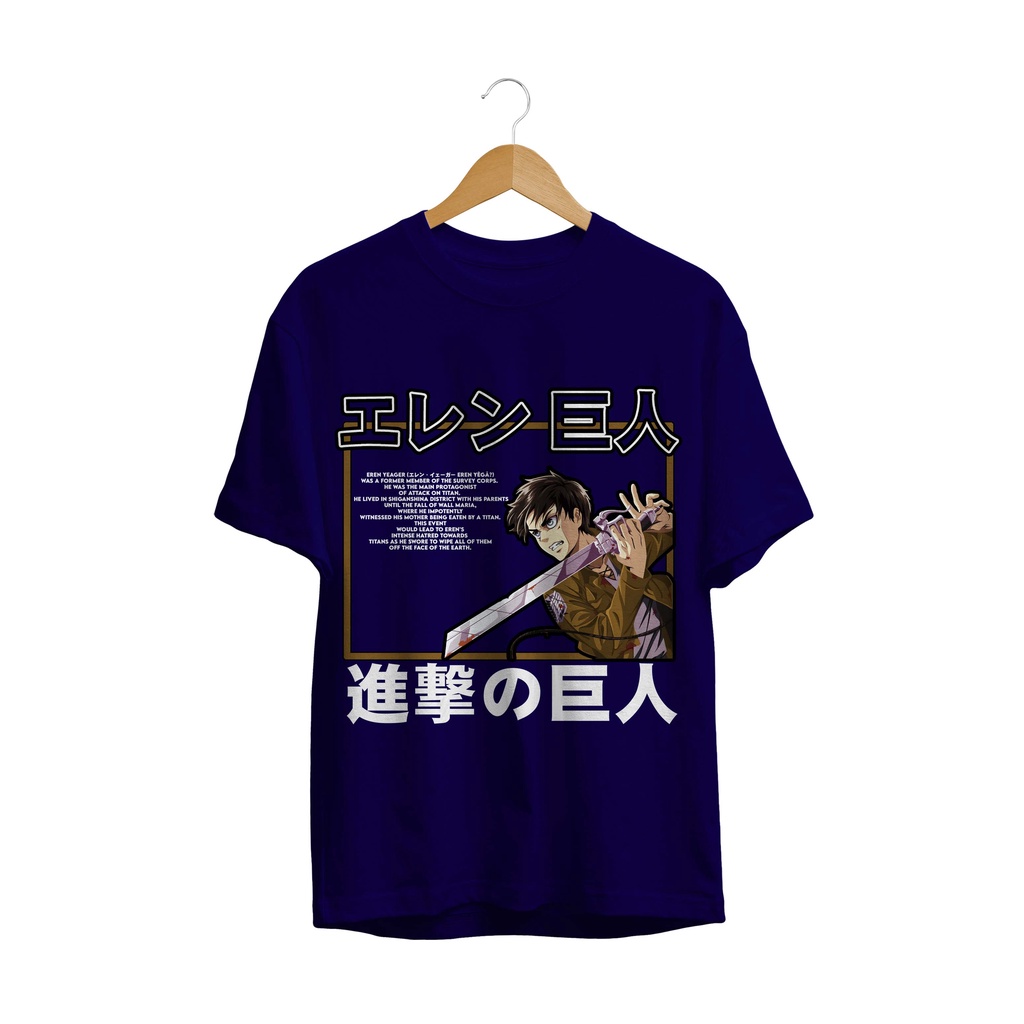 BAJU T-SHIRT KAOS EREN SWORD  ATTACK ON TITAN SNK LEGION MANGA JAPAN PREMIUM