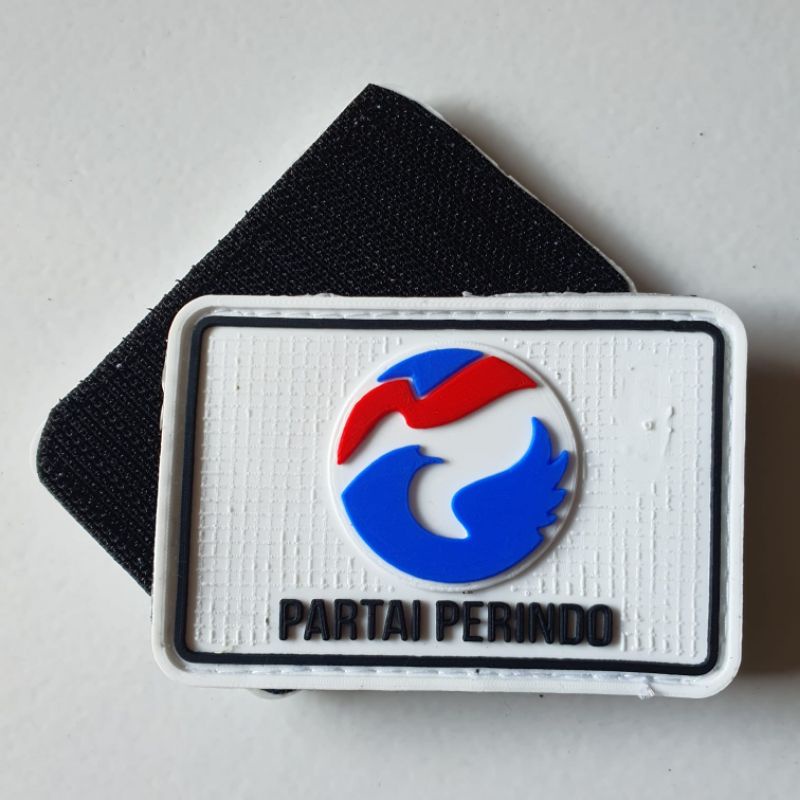 patch rubber logo partai perindo/persatuan indonesia/tempelan emblem karet velcro