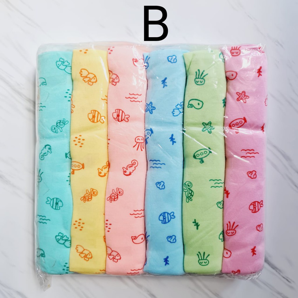 Fejes Bedong Bayi Set isi 6 Motif Warna ukuran 90 x 115cm motif dikirim random