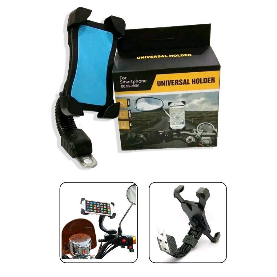 HOLDER MOTOR ARM UNIVERSAL HM-06 / HOLDER SPION / HOLDER HANDPHONE SEPEDA MOTOR GPS MAPS SPION