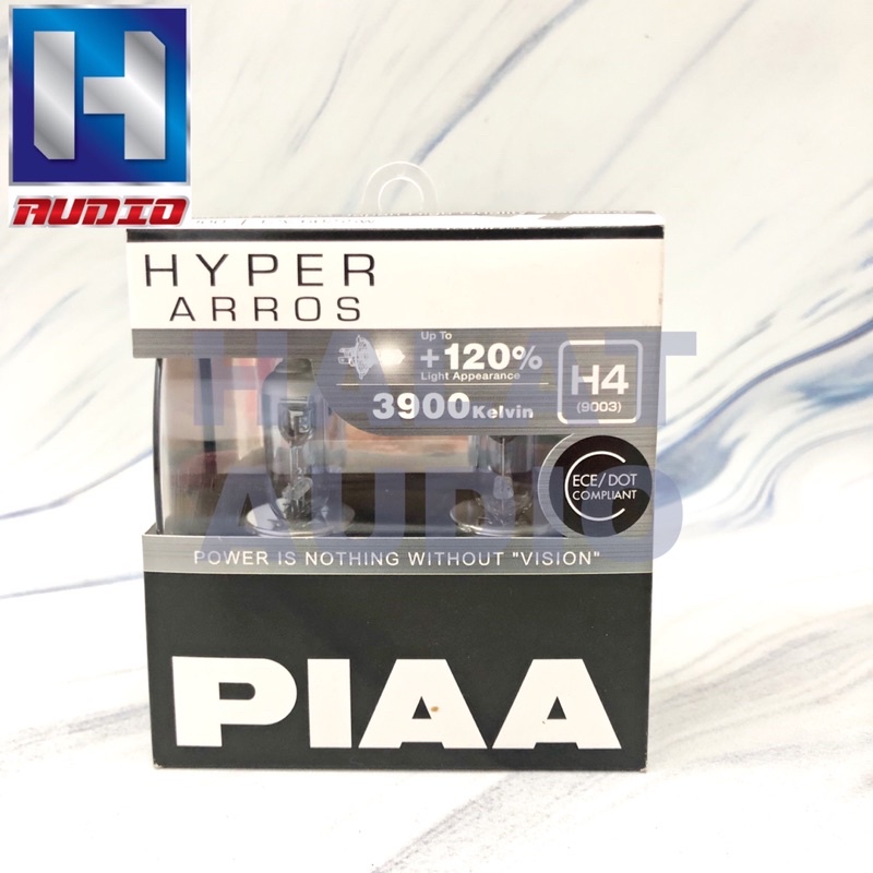 Bola Lampu Mobil Halogen PIAA Japan H4 Hyper Arros 3900K 60/55W 60 / 55 Watt