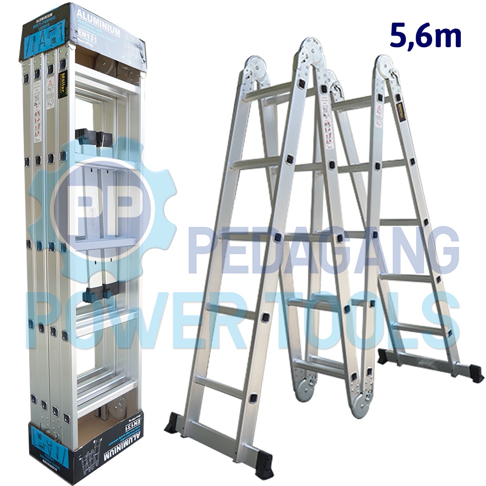 TANGGA LIPAT A 5.6 METER MULTIFUNGSI ALUMINIUM DOUBLE LADDER 4 X 5