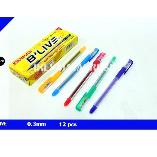 

➩ STANDARD PULPEN / BALLPOINT B'LIVE / B LIVE / B-LIVE hitam 0,3 ♪