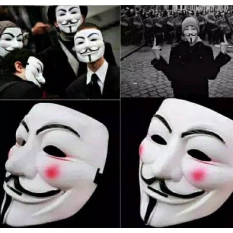 topeng anonymous / topeng pesta mask / topeng hacker kualitas kw super