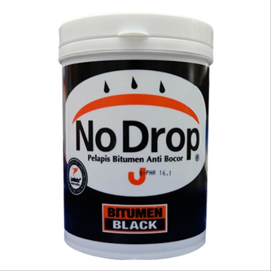 Cat Pelapis Anti Bocor No Drop Bitumen Black 1kg / Nodrop 1kg Bitumen Black / No Drop Bitumen Black