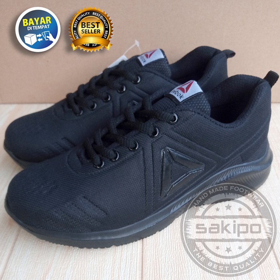 PROMO SEKOLAH !! SEPATU SEKOLAH HITAM POLOS SD SMP SMA SMK KULIAH / SEPATU KERJA JOGGING HITAM PRIA WANITA / SEPATU SENAM AEROBIK GYM FITNES / SAKIPO