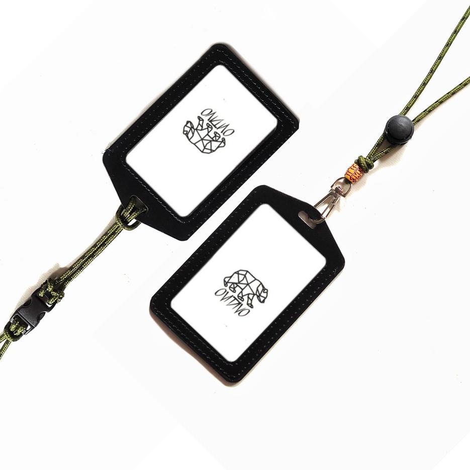 

TRX6c6Bq--Lanyard ID card paracord gantungan tali nametag kulit