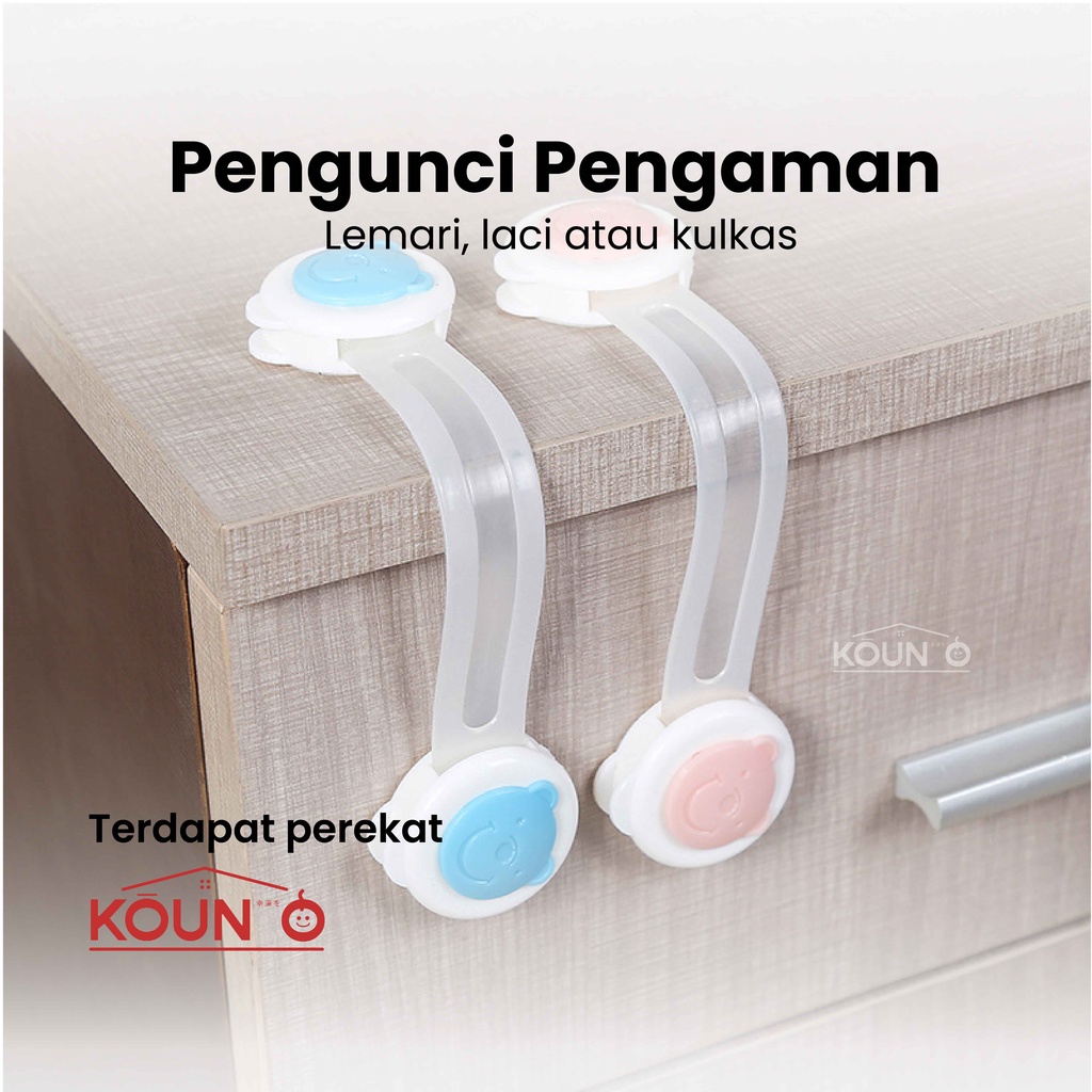 Pengaman  Laci Lemari Pintu Kunci Kulkas Pengaman Anak Bayi Safety Lock Baby Kids