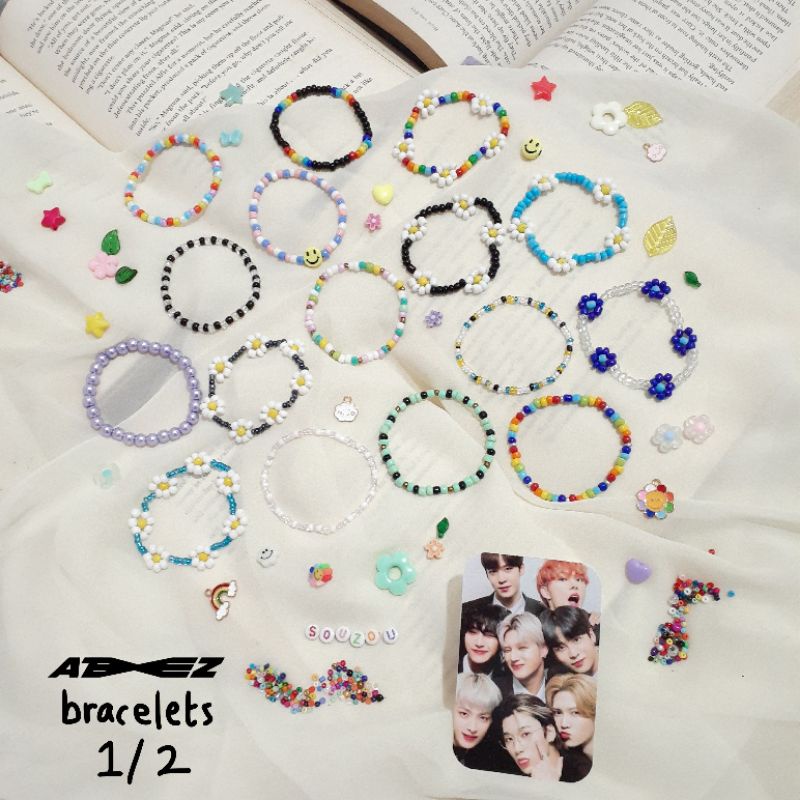 Part 2: Gelang Kpop Idol Manik/Beads/Beaded Bracelet K-Pop/ATEEZ San Wooyoung Yunho Seonghwa Hongjoo