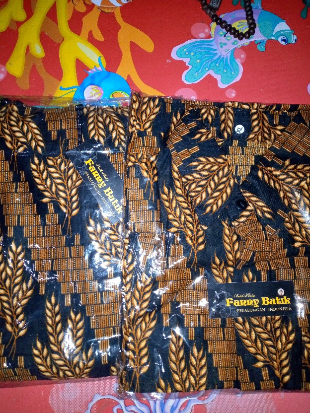 Couple Batik Gamis Sogan Sania Ruffle Syari