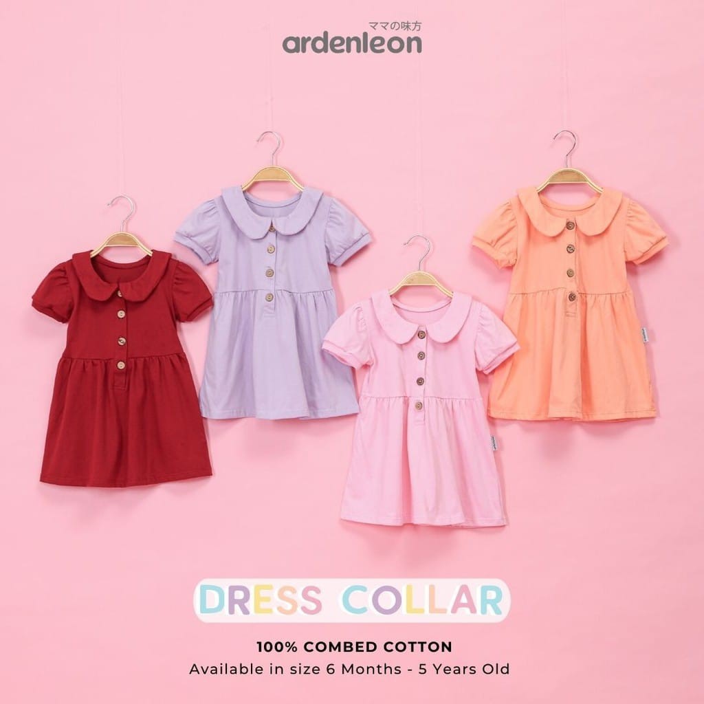 Ardenleon Dress Collar with Button 6 Bulan - 5 Tahun Dress Bayi Dress Anak