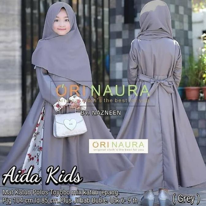 Gamis Gaul 2020 Gamis Anak Perempuan / Aida Kids Aq001 / Baju Muslim Anak Perempuan Ladangki