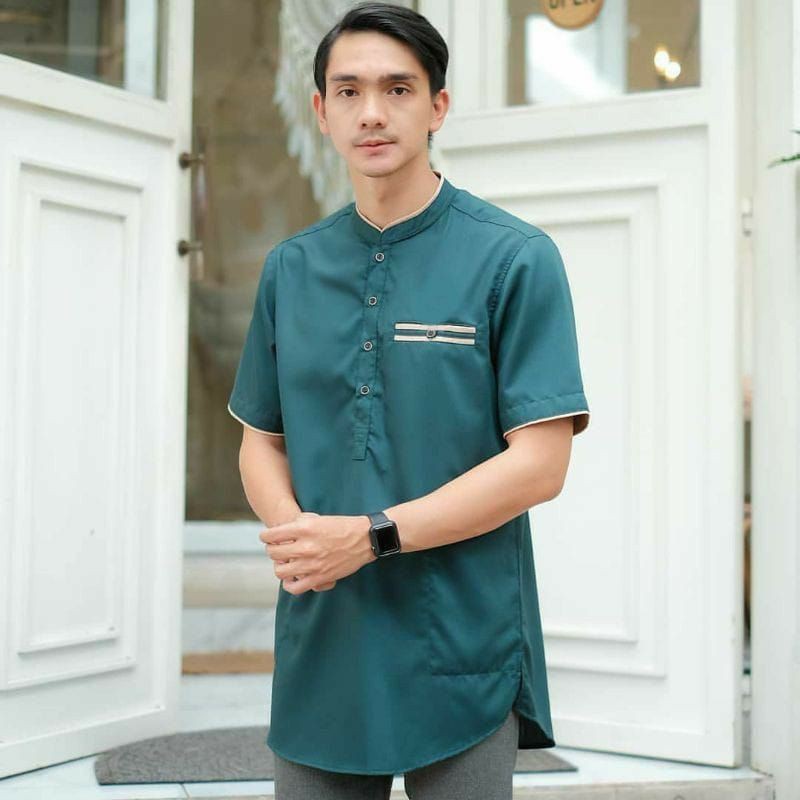 Koko Kurta Lengan Pendek Matt Katun  Adem Tebal Terlaris