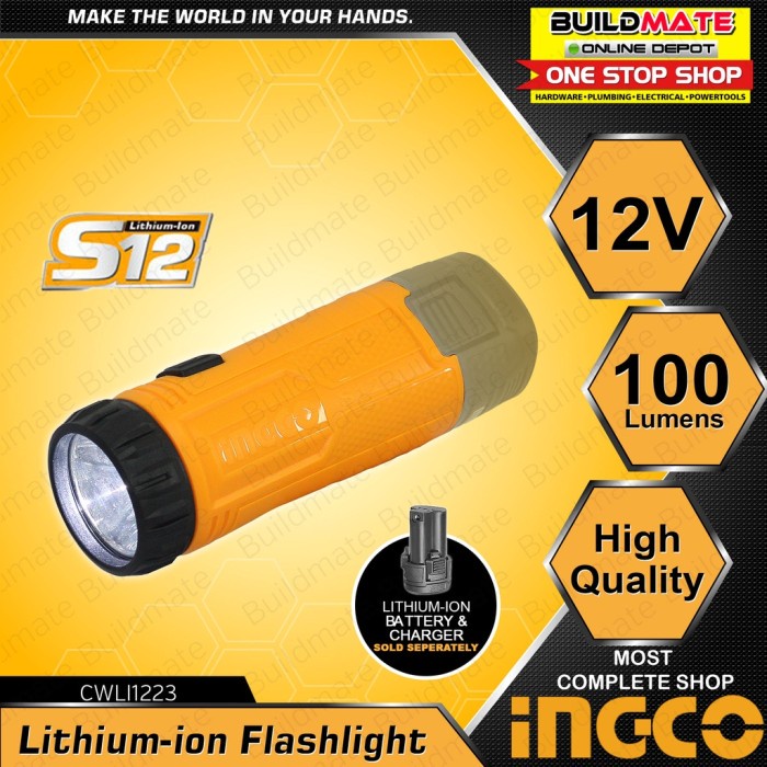 Lampu Senter Cordless 12V (100 Lm) Working Flash Light INGCO CWLI1223