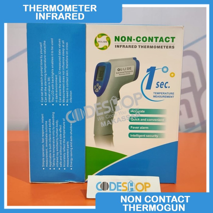 (COD) PROMO !! Termometer Infrared NON Contact Alat Ukur Suhu Body Temperature Thermogun