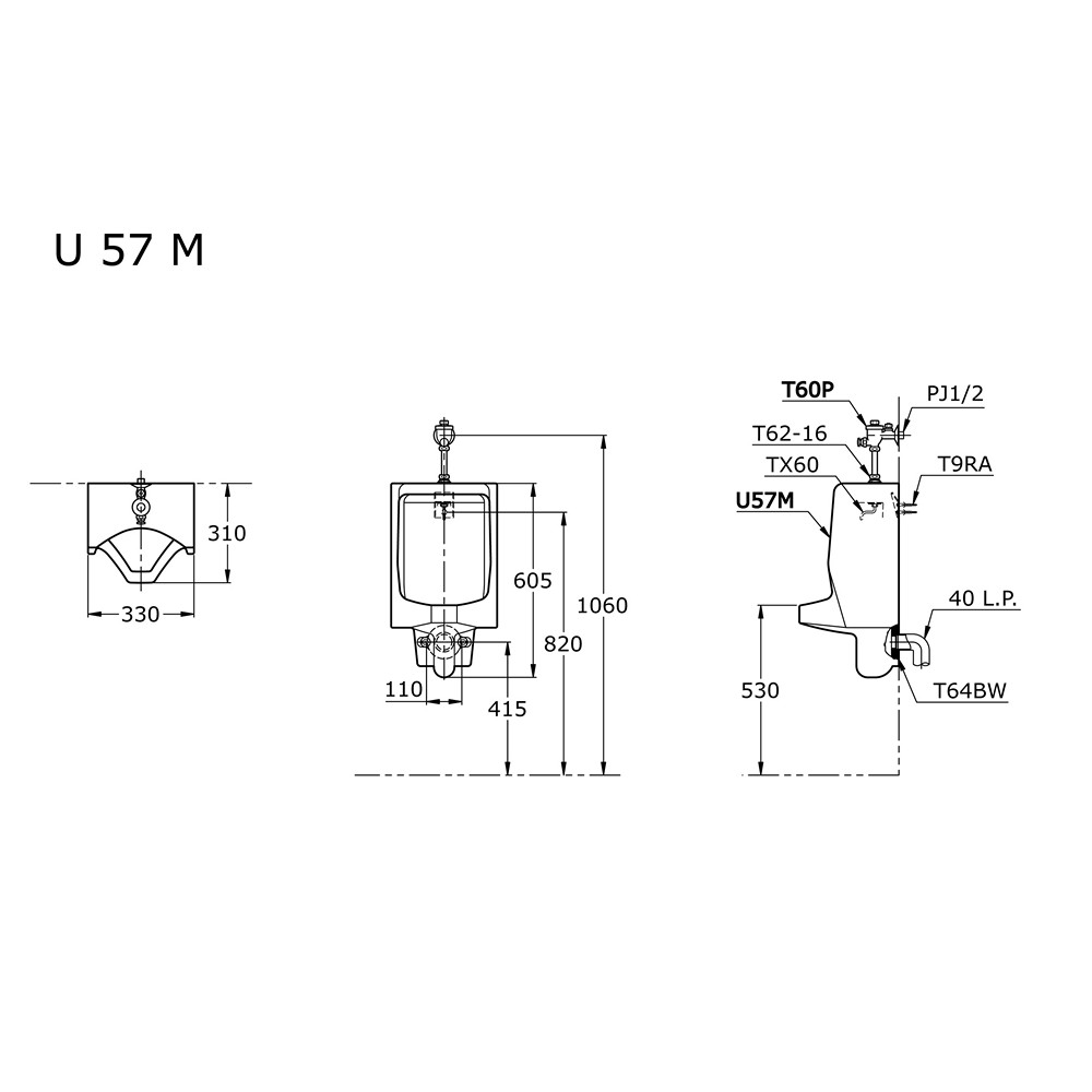 Urinal Set LENGKAP TOTO U 57 M