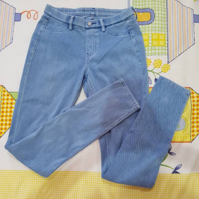 Preloved jeans uniqlo celana second cewe wanita buttonless