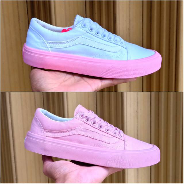 

Vans old school white pink