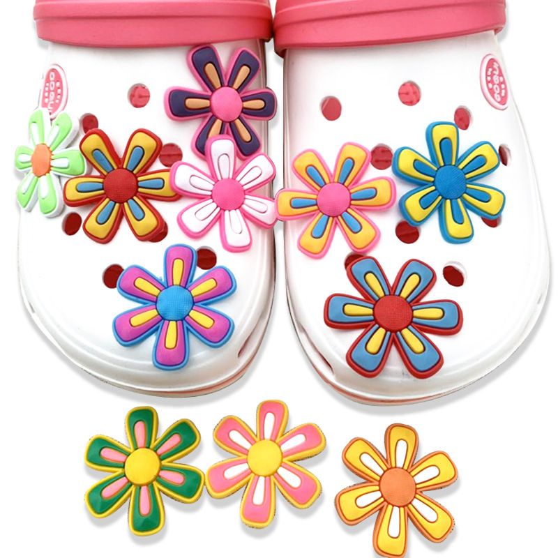 Jibbits Crocs New Style Pin Sandal Lucu Fashion Trend Flower Bunga Bunga