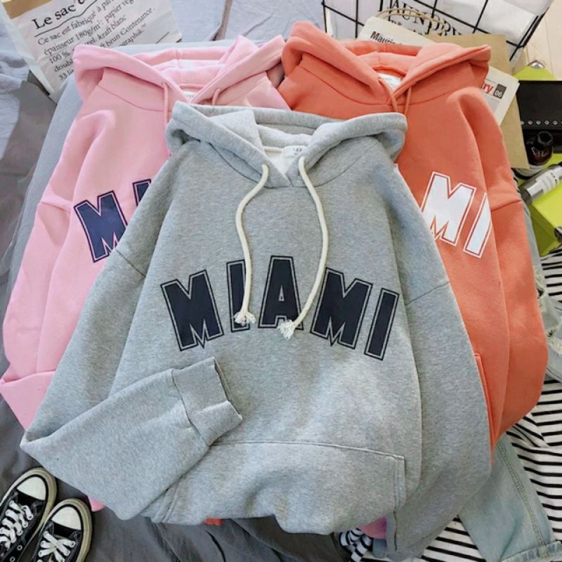 S - XXXXXL(6XL) Hoodie MIAMI BIGSIZE OVERSIZE Jaket Cotton Fleece Wanita Pria Jumbo 5XL 4XL 3XL 2XL