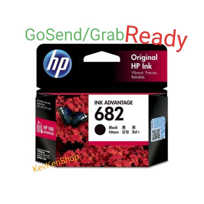 

TGR540S1 Hp 682 Original Black Ink Cartridge Tinta Hitam Printer 2335 1216 4176 E57Dtgfe