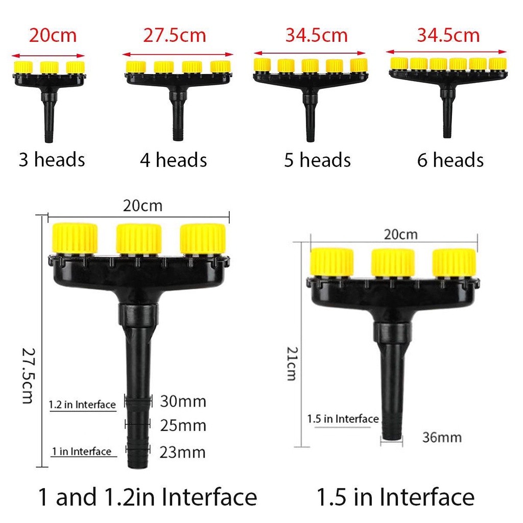 Nozzle Spray Agustina 1pcs Cuci Mobil Berkualitas Bahan ABS Aliran Air Besar Semprotan Irigasi Adjustable