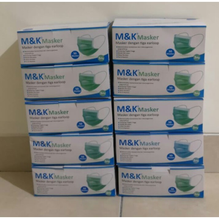 Masker 3Ply Medis M&K Disposable Surgical Mask (10 Box )