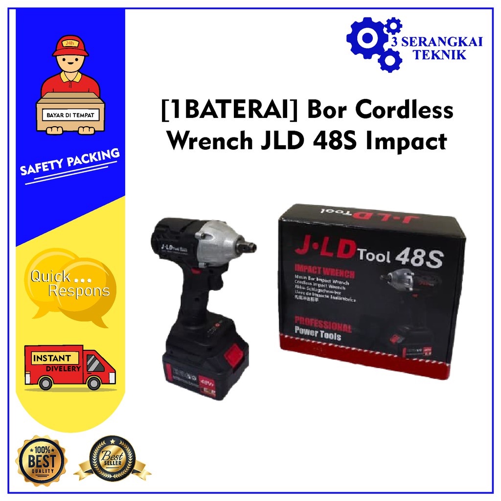 [1BATERAI] Bor Cordless Wrench JLD 48S Impact