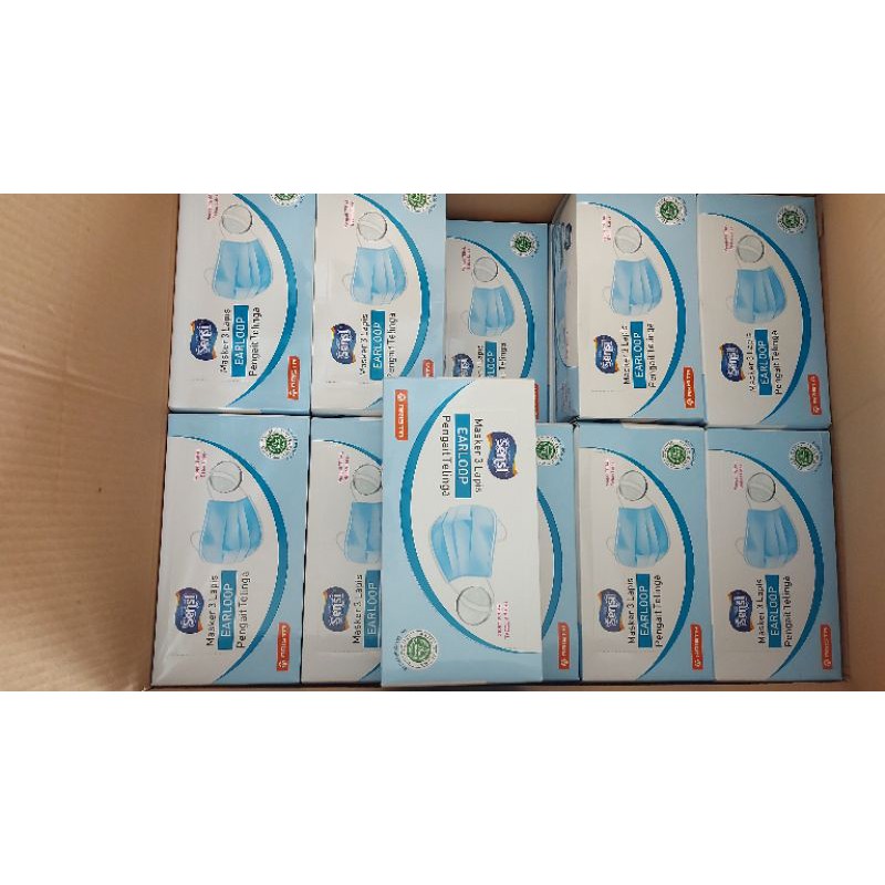 masker sensi earloop 3ply isi40