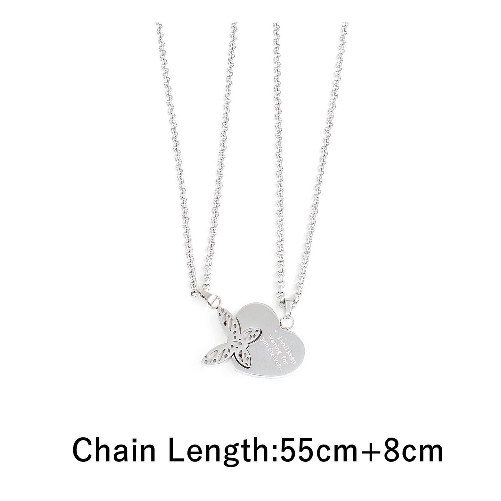 Preva Pasangan Kalung Pernikahan Stainless Steel Fashion Perhiasan Hari Valentine Hati Choker