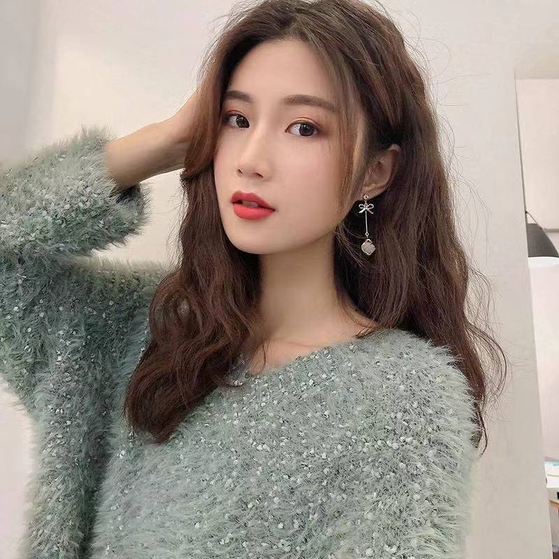 Bow Anting Panjang Anting Mutiara Dan Berlian-5