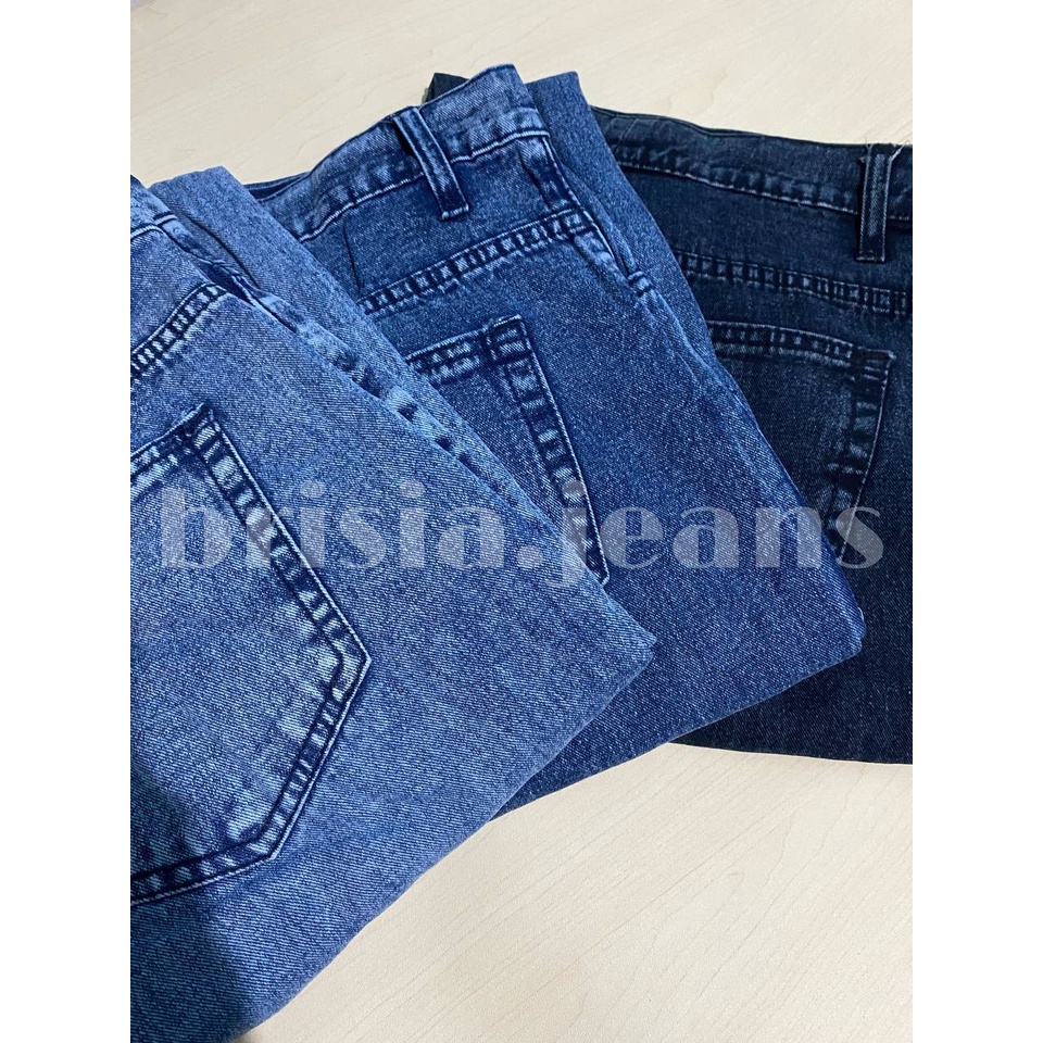 BRISIA JEANS - WENDY Boyfriend Jeans JUMBO - Snow Blue Whisker Size 34-38 / Loose Jeans BIGSIZE