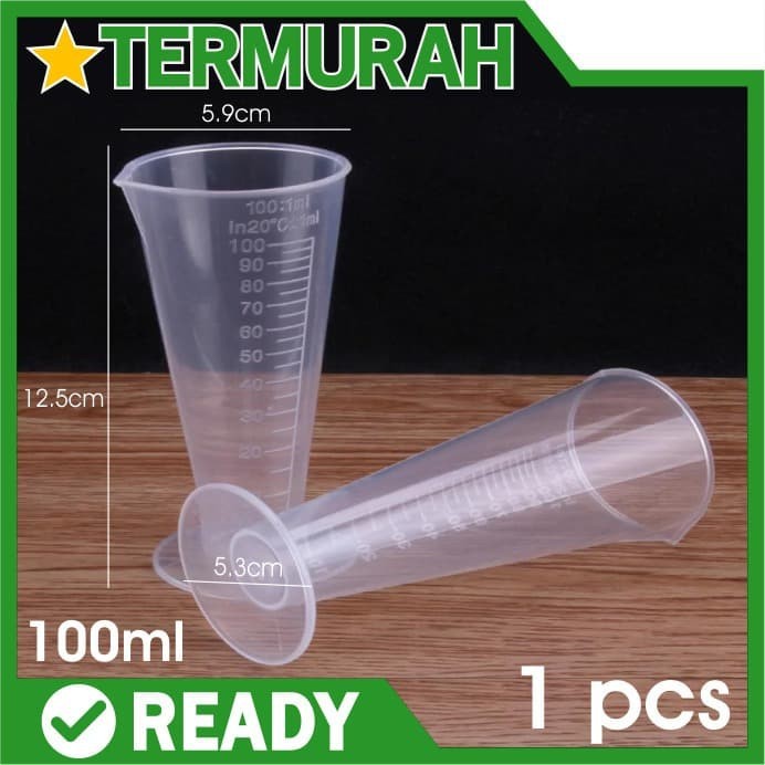 GELAS UKUR PLASTIK MURAH/GELAS UKUR 100 ML/Beaker Plastik Gelas Ukur Takar 100 ml 100ml measuring cu