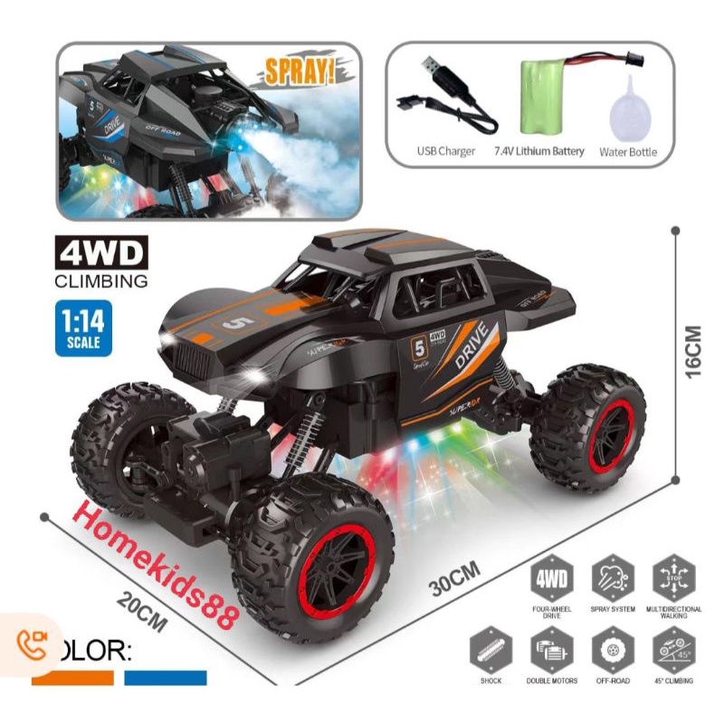 Mobil remot control besar bisa keluar asap RC 4wd mainan mobil remote control besar RC racing sport