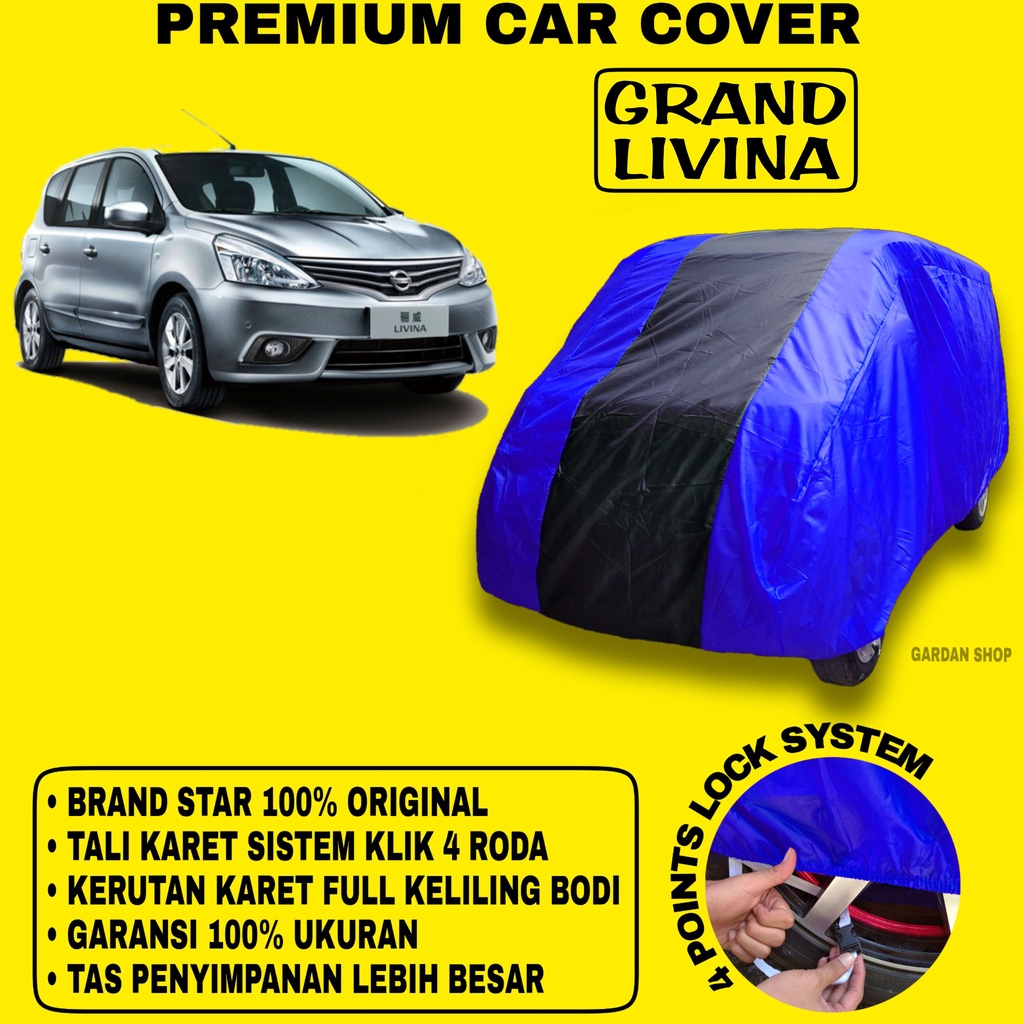 Body Cover GRAND LIVINA BIRU HITAM Penutup Bodi Mobil Grand Livina Waterproof PREMIUM