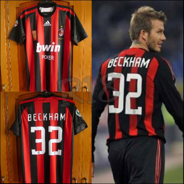 david beckham ac milan jersey