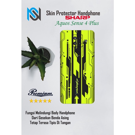 Isi 2pcs Garskin Hp Sharp aquos Sense 4 Plus Motif cyber - Free Custom Motif