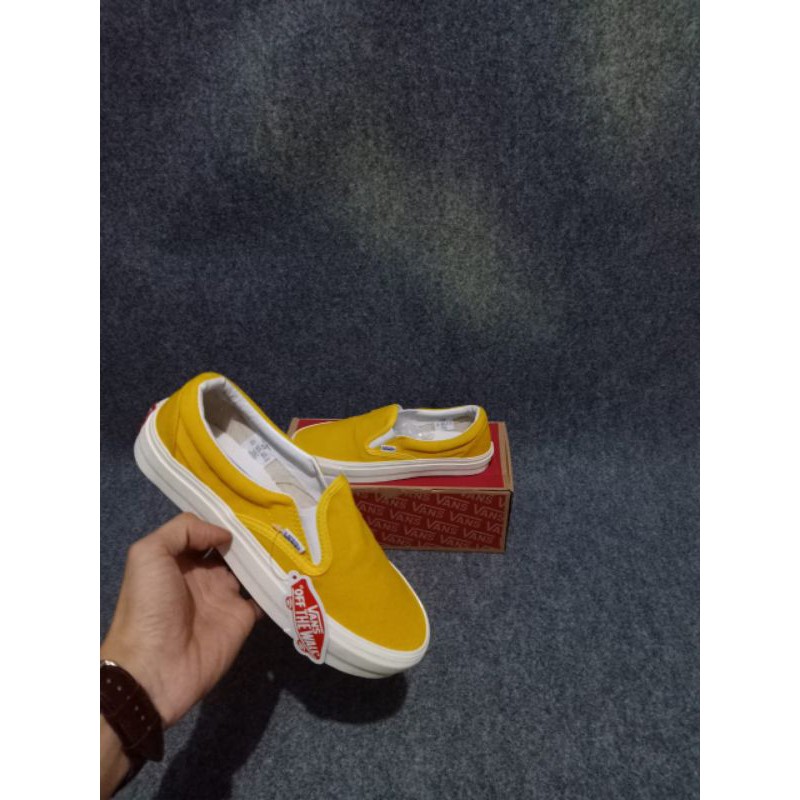 VANS SLIP ON YELLOW WHITE OG VAULT WAFFLE DT